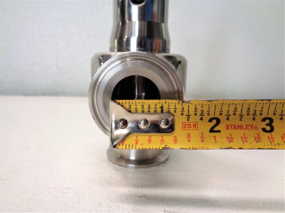 Universal 3/4" x 1" Tri-Clamp Sanitary Relief Valve, Stainless Steel